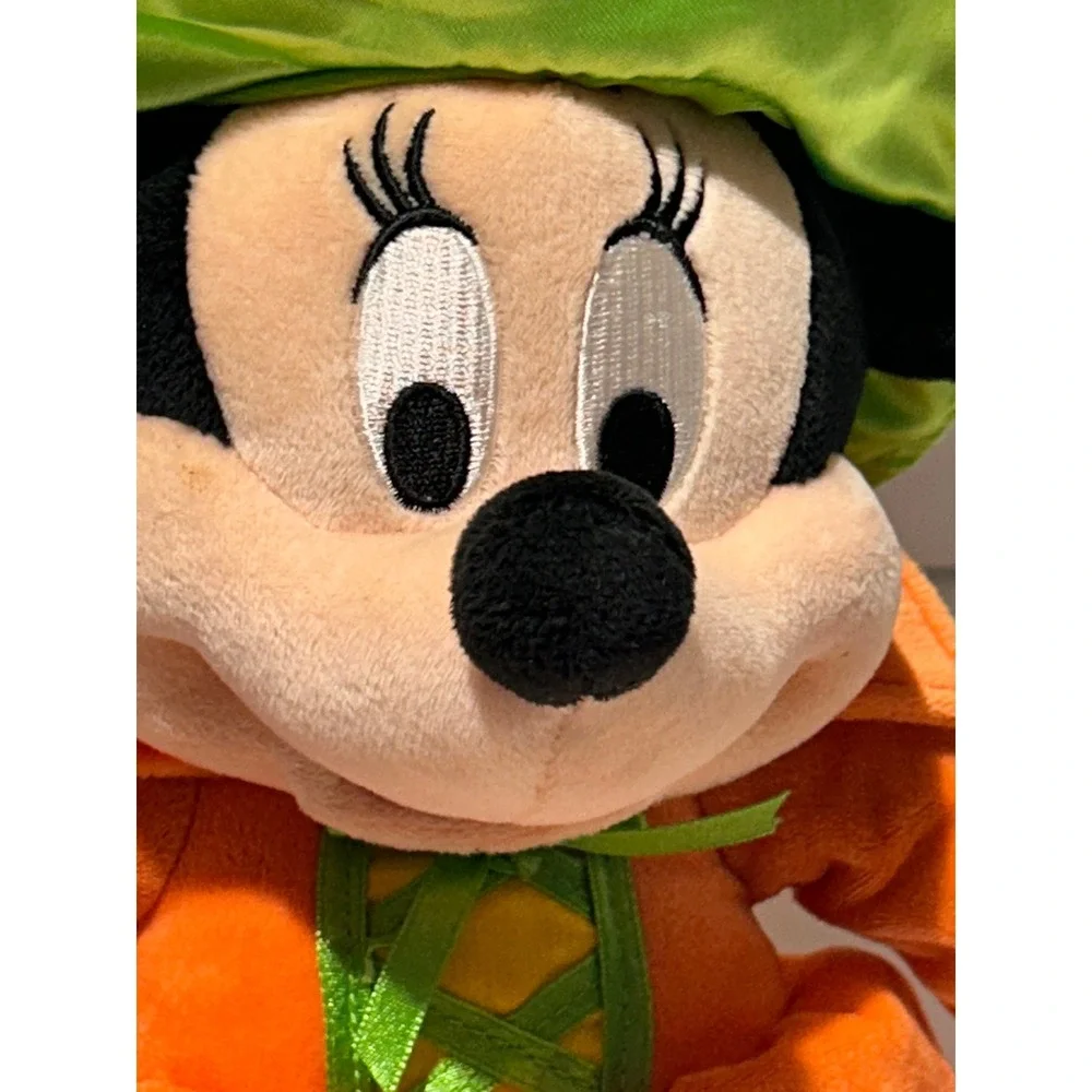 Disney Store Minnie Mouse Halloween Witch 2014 Plush Orange Green 11 inch